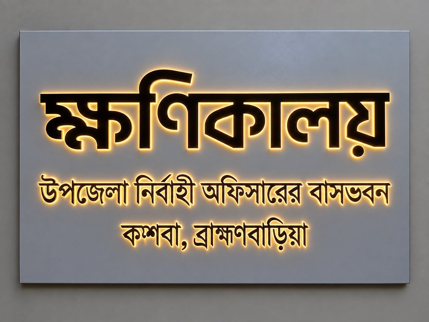 Illuminated Bengali Office Signage