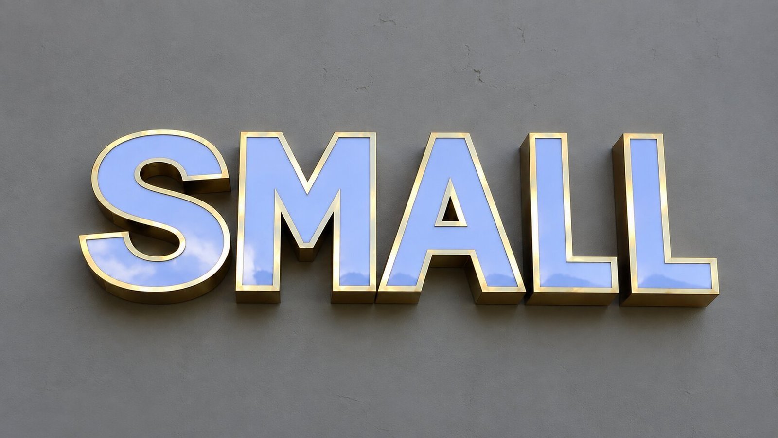Glossy Blue-Gold SMALL Wall Sign